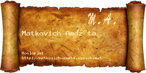 Matkovich Amáta névjegykártya